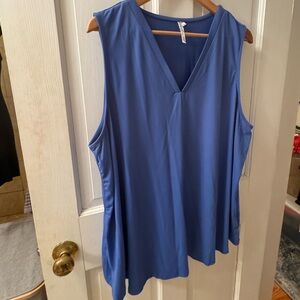 Lulu-B UPF50+ v-neck tank top blue 1X
